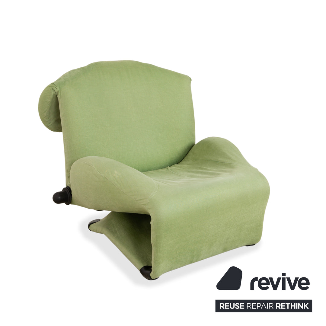 Cassina Wink fabric armchair, green, manual function