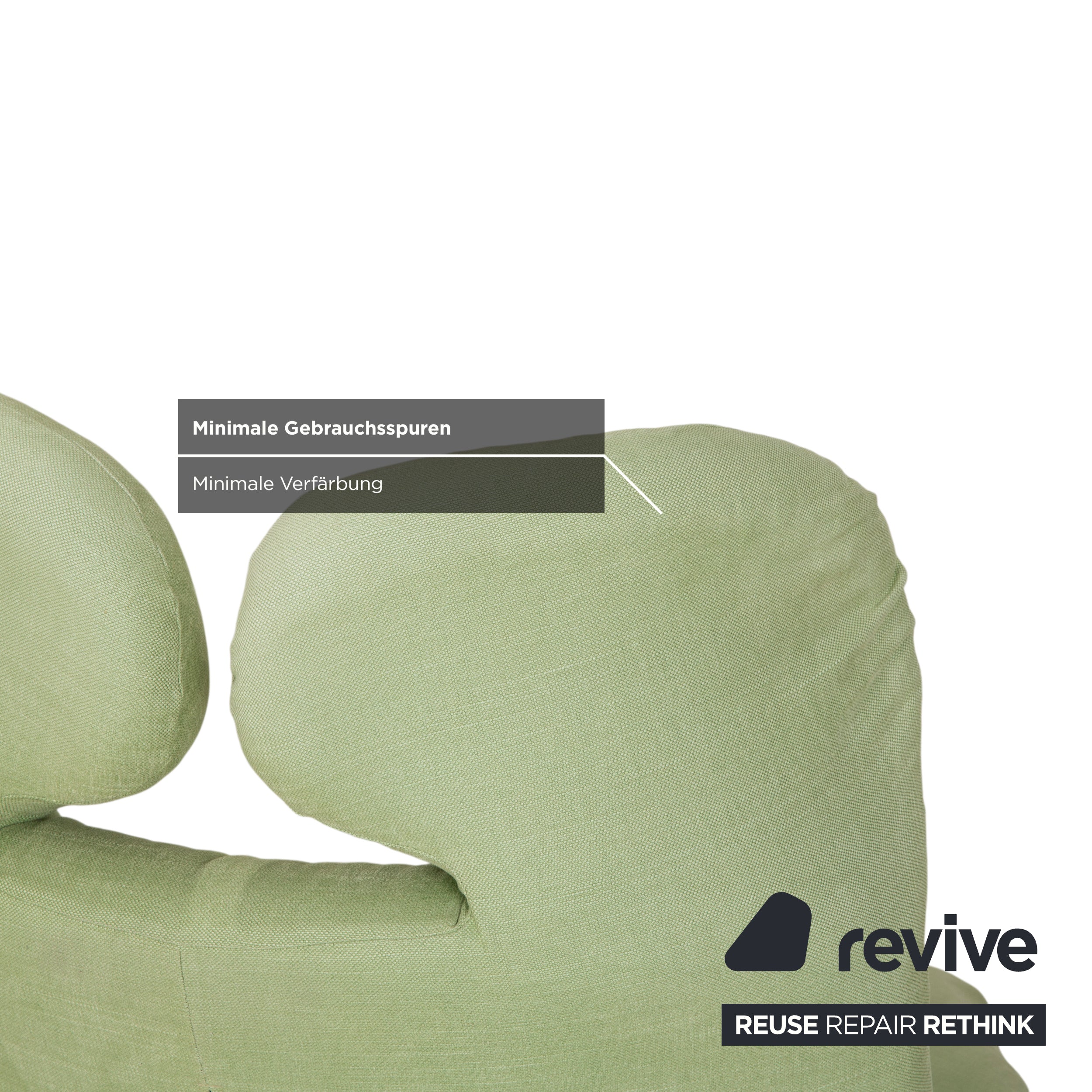 Cassina Wink fabric armchair, green, manual function