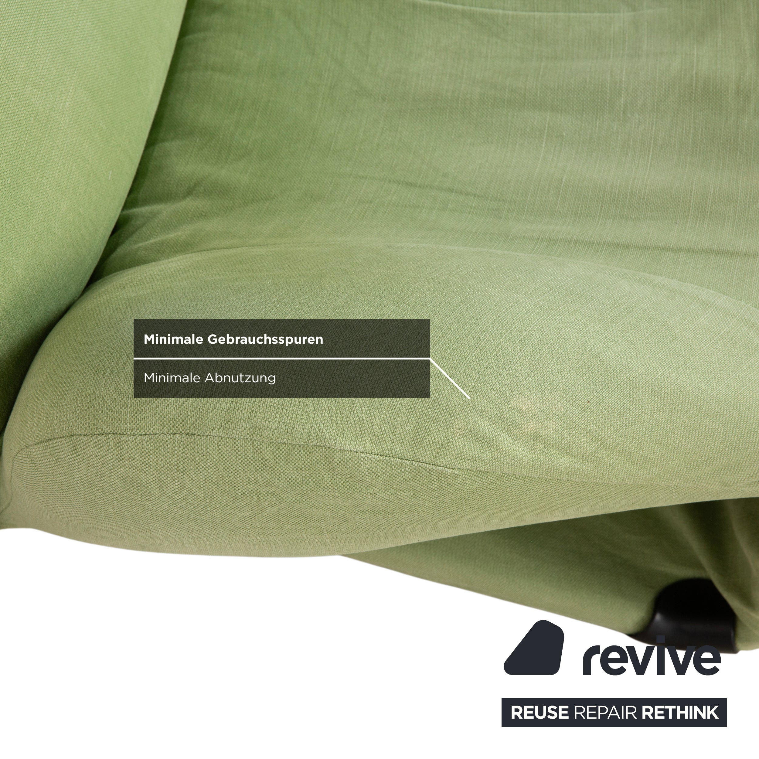 Cassina Wink fabric armchair, green, manual function