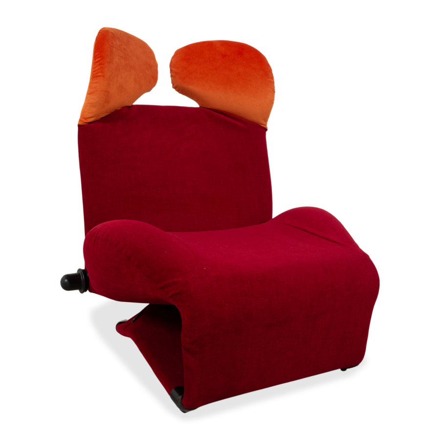 Cassina Wink Stoff Sessel Korpus Rot Orange manuelle Funktion Liegefunktion