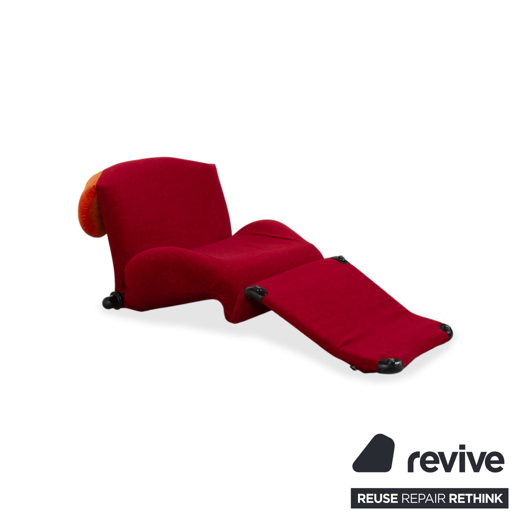 Cassina Wink Stoff Sessel Korpus Rot Orange manuelle Funktion Relaxfunktion