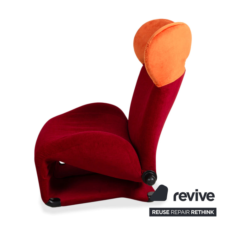 Cassina Wink Stoff Sessel Korpus Rot Orange manuelle Funktion Relaxfunktion