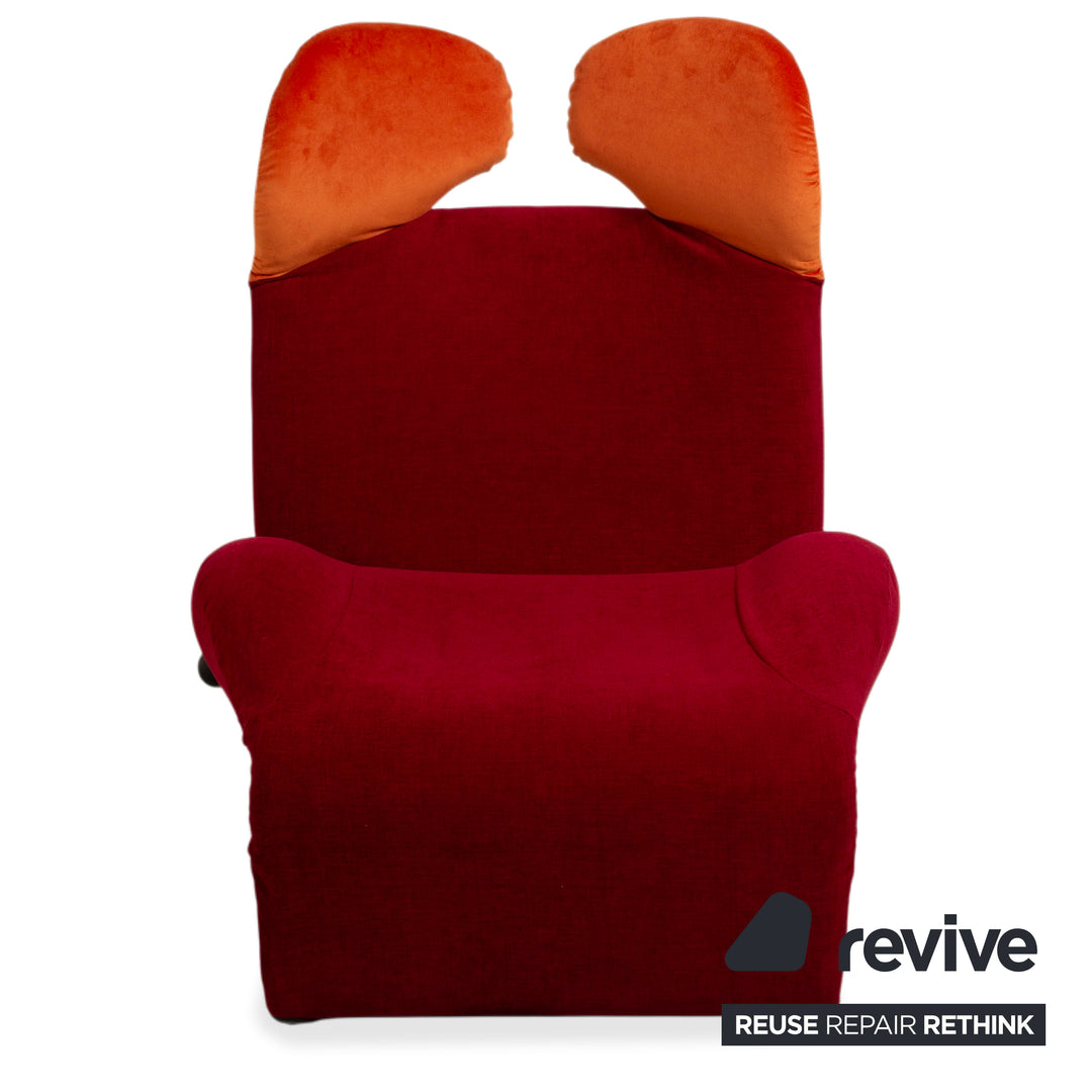 Cassina Wink Stoff Sessel Korpus Rot Orange manuelle Funktion Relaxfunktion