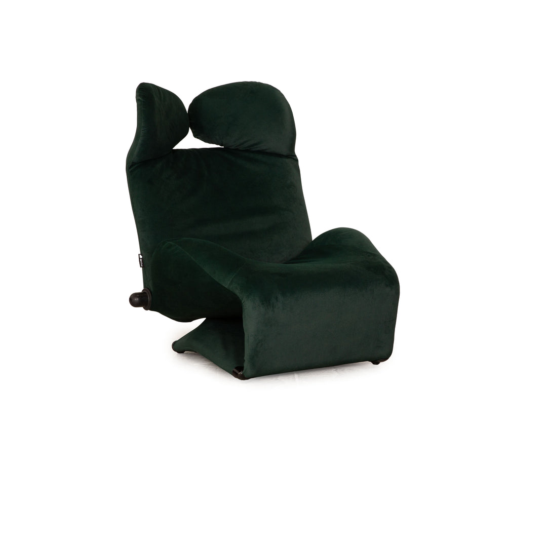 Fauteuil Cassina Wink en tissu vert (ASTERA 324) avec fonction de rembourrage