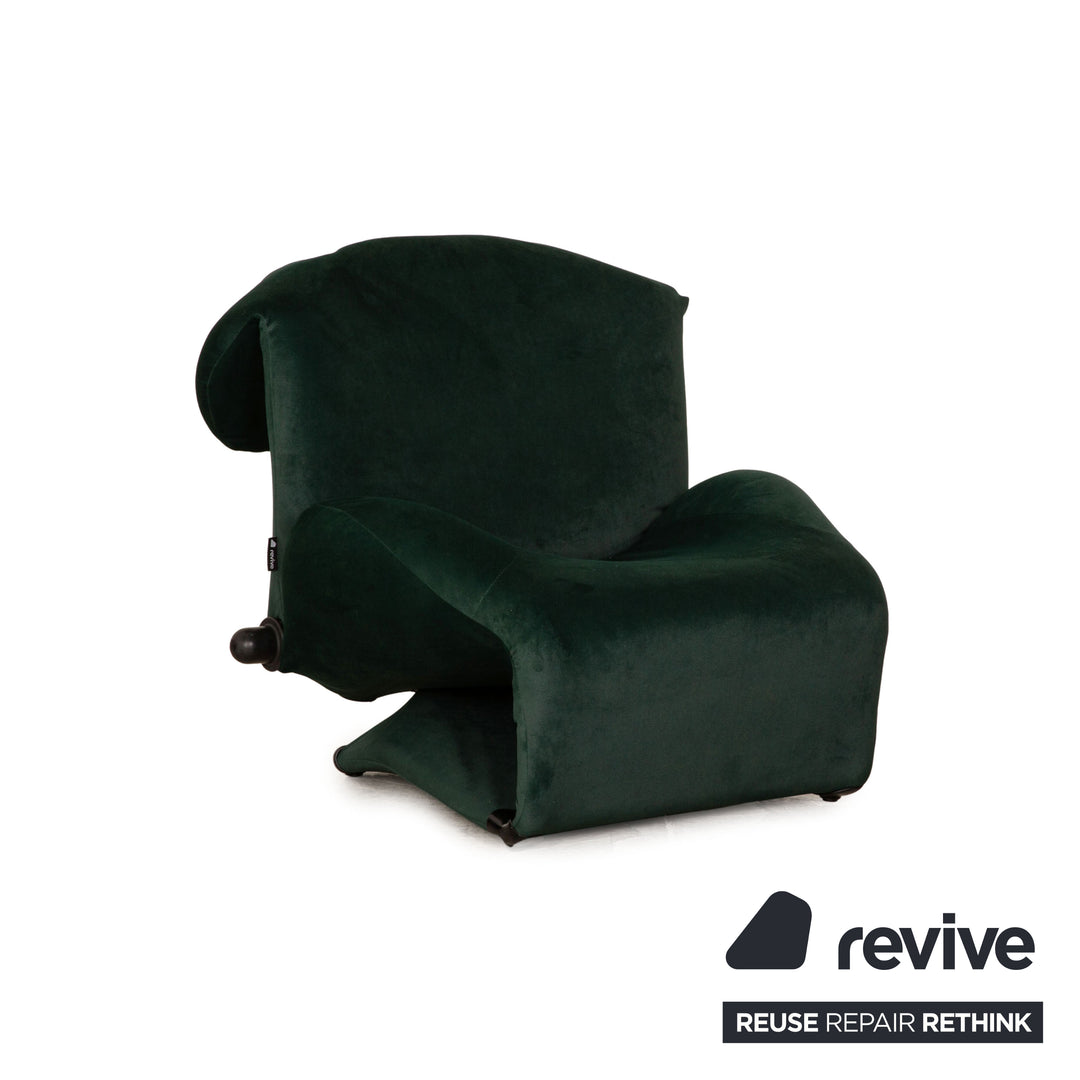 Fauteuil Cassina Wink en tissu vert (ASTERA 324) avec fonction de rembourrage