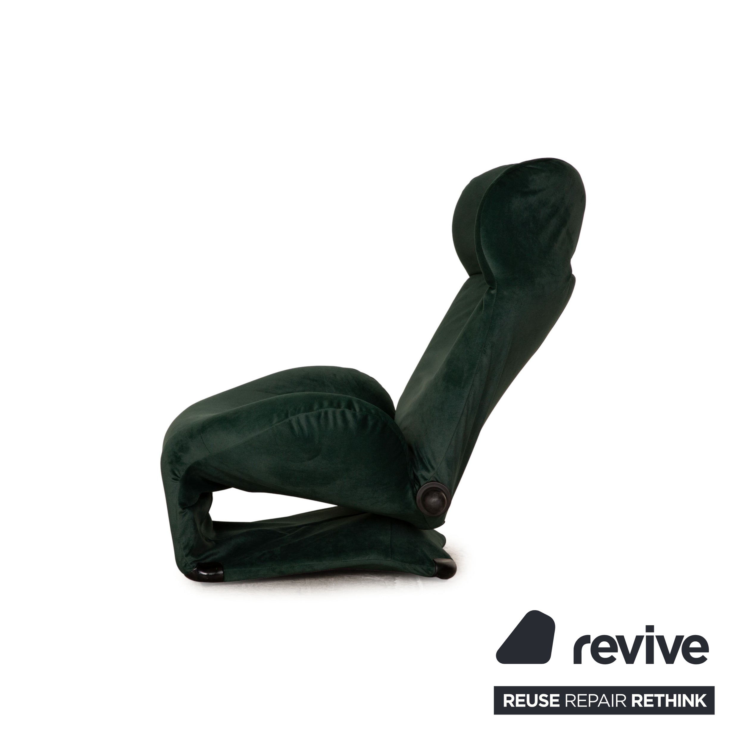 Fauteuil Cassina Wink en tissu vert (ASTERA 324) avec fonction de rembourrage
