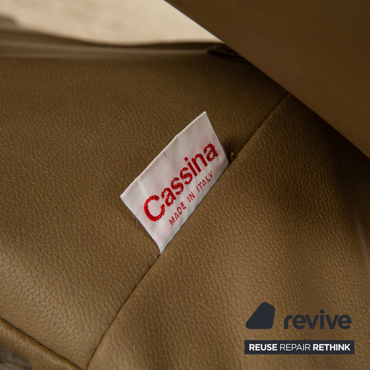 Cassina Wink vegan leather (GAVIN 108) armchair olive green manual function reupholstery