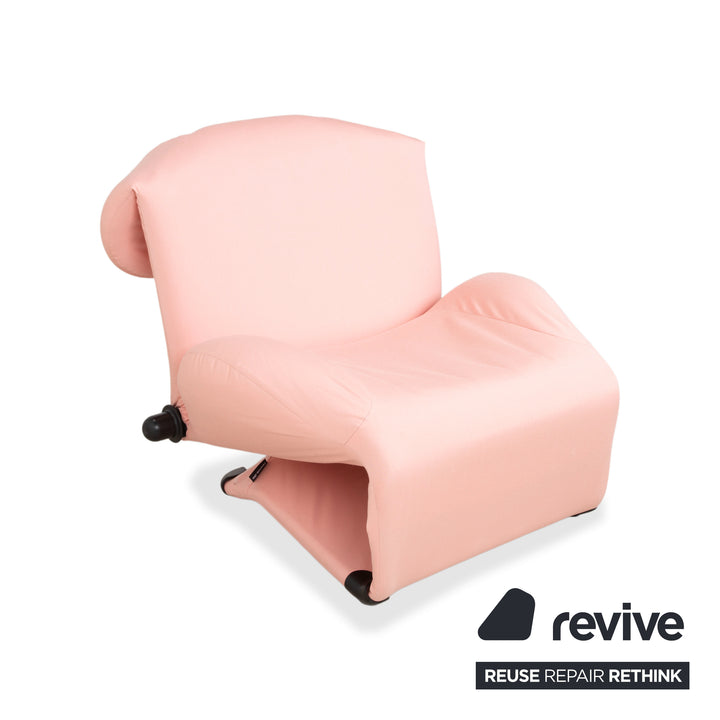 Cassina Wink Stoff Sessel Pink manuelle Funktion Neubezug
