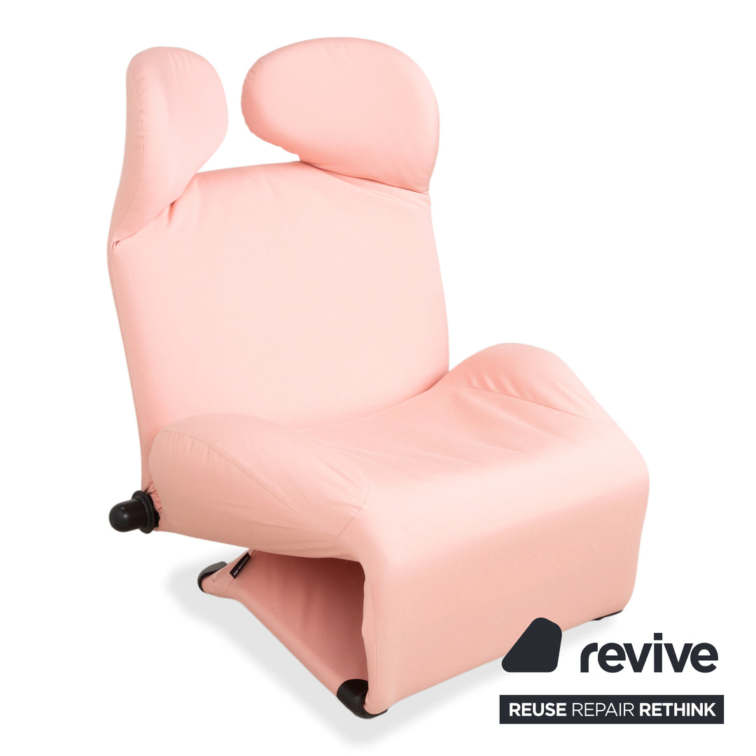 Cassina Wink Stoff Sessel Pink manuelle Funktion Neubezug