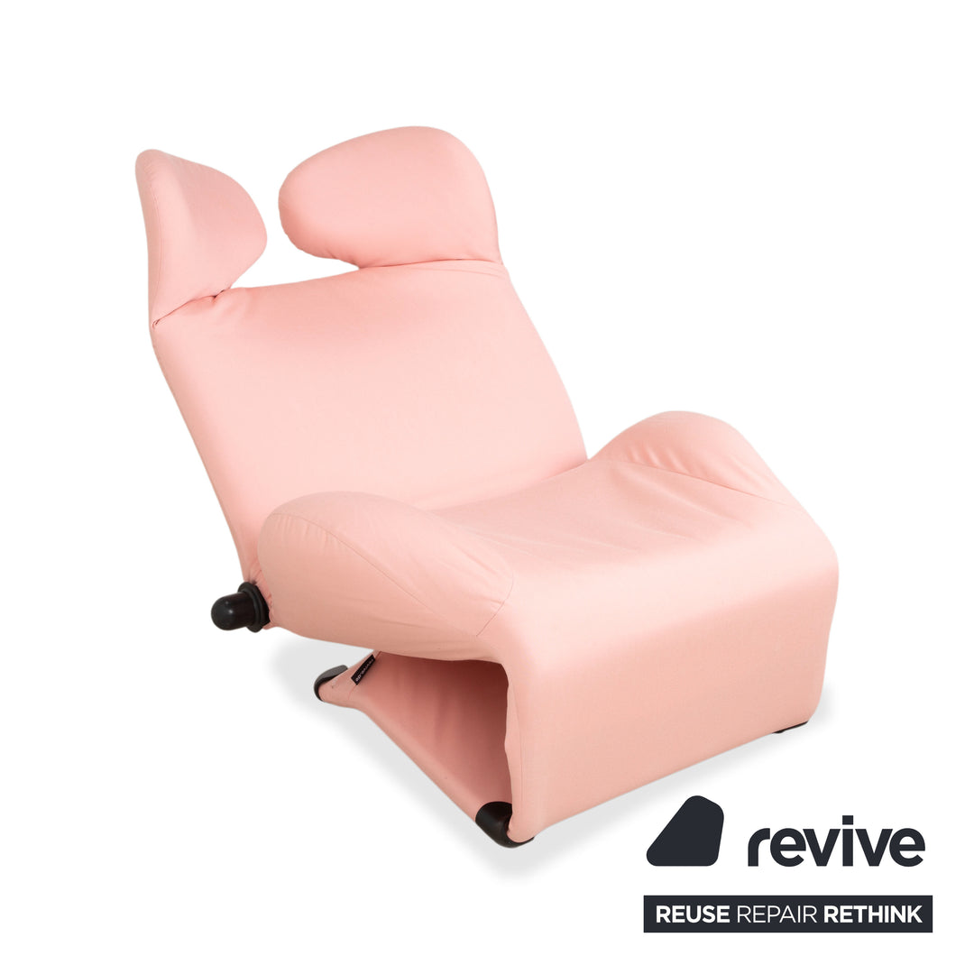 Cassina Wink Stoff Sessel Pink manuelle Funktion Neubezug