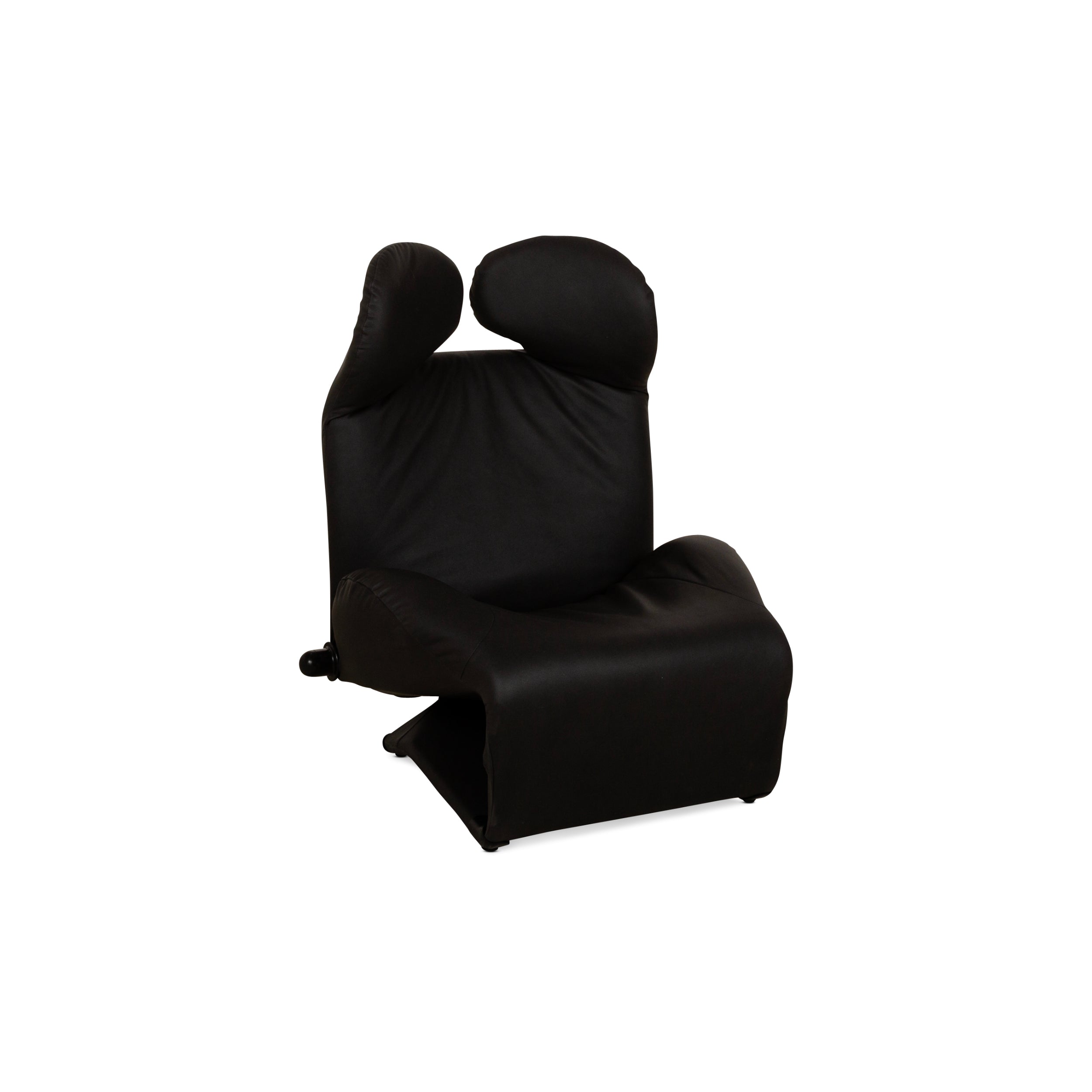 Fauteuil Cassina Wink en cuir vegan (GAVIN 117) gris foncé, revêtement noir