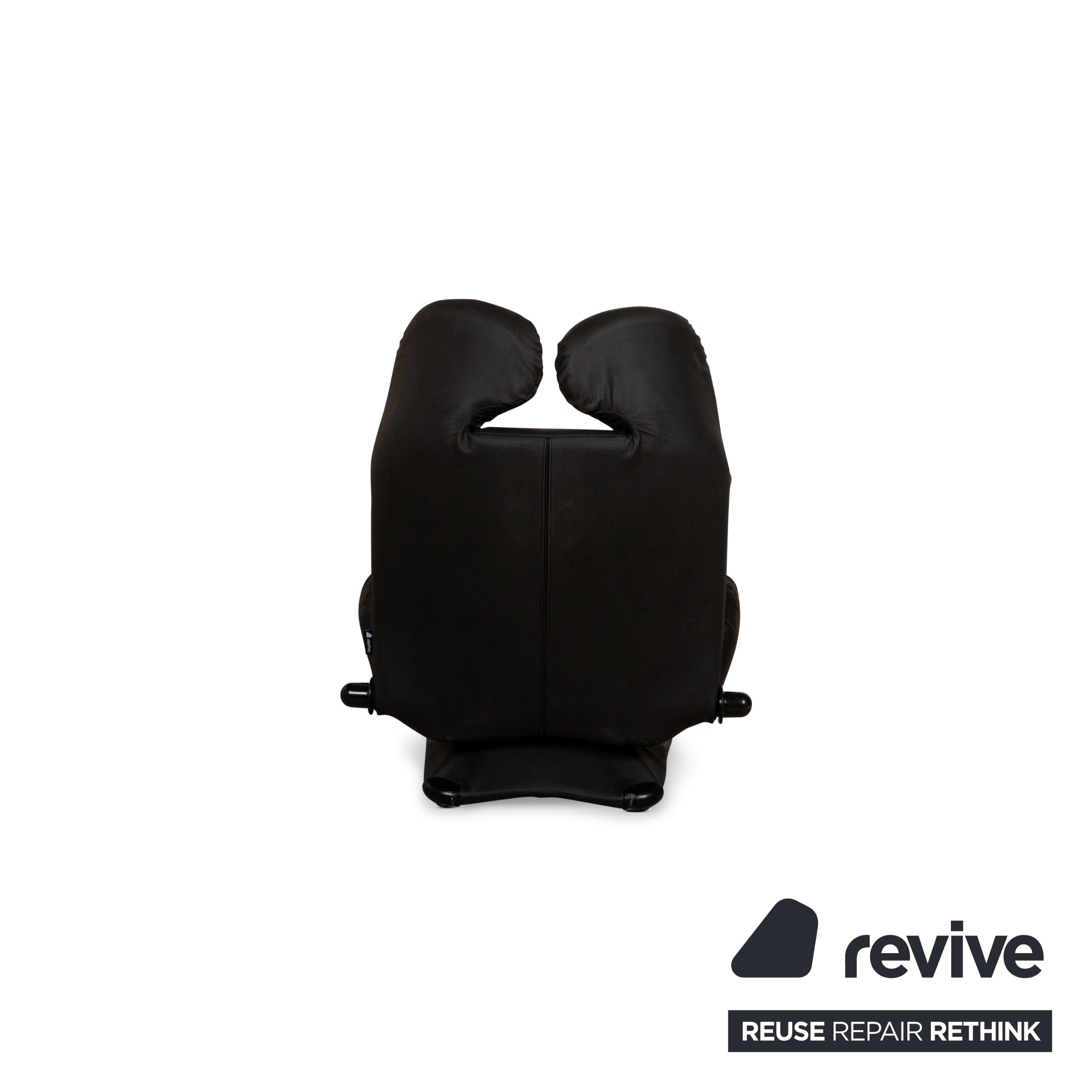 Fauteuil Cassina Wink en cuir vegan (GAVIN 117) gris foncé, revêtement noir