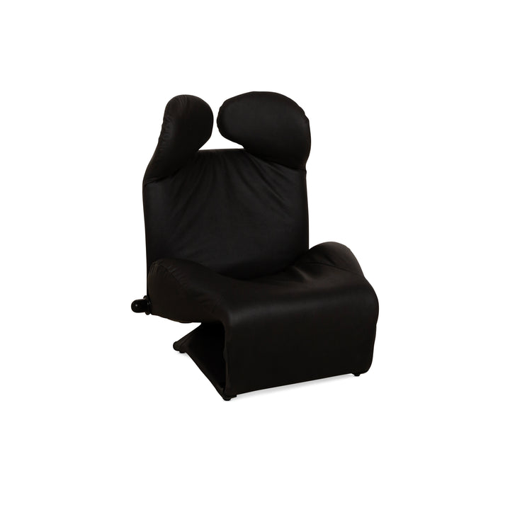 Cassina Wink Veganes Leder Sessel Grau Dunkelgrau Schwarz Neubezug