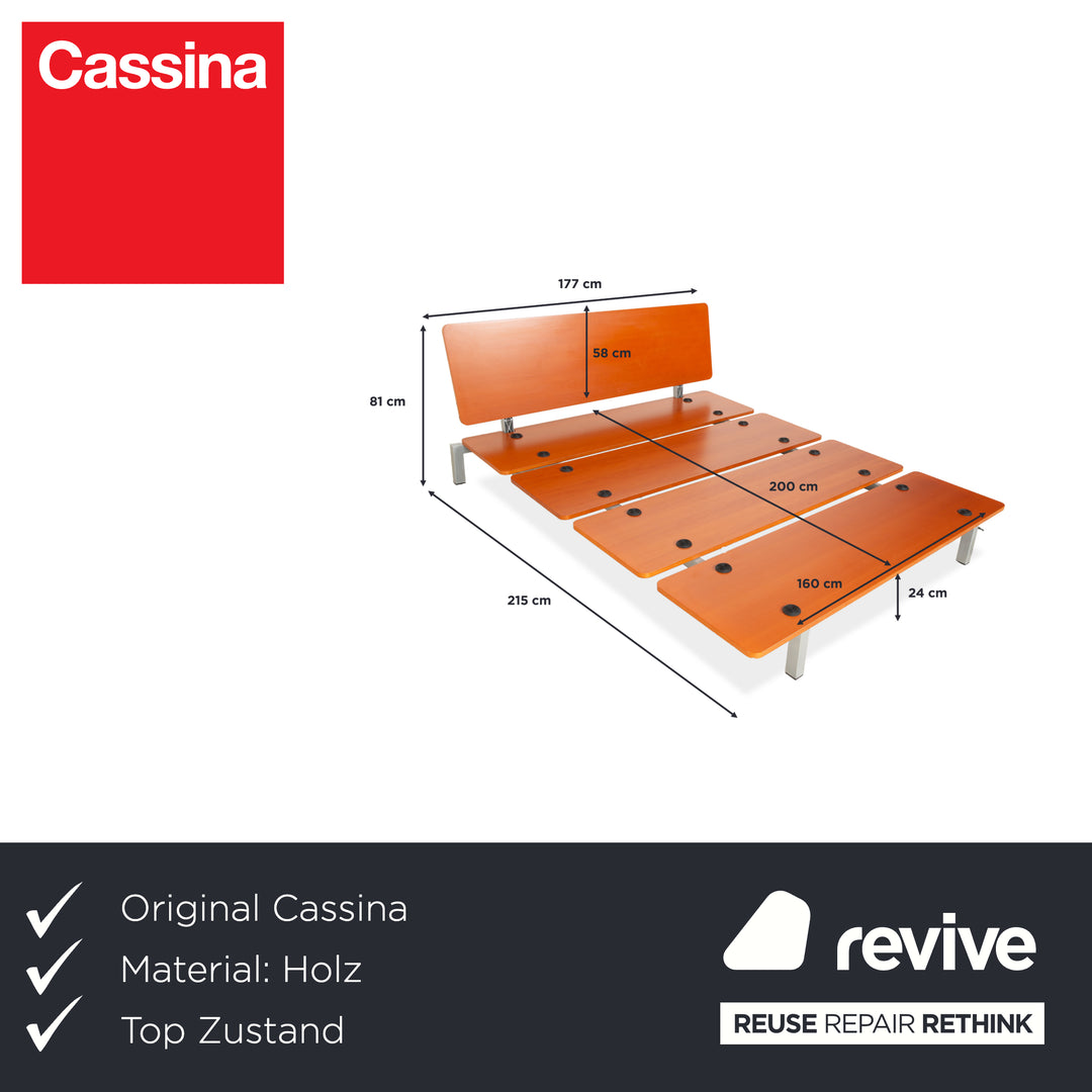 Lit plateforme en bois Cassina Xen, marron, 160 x 200