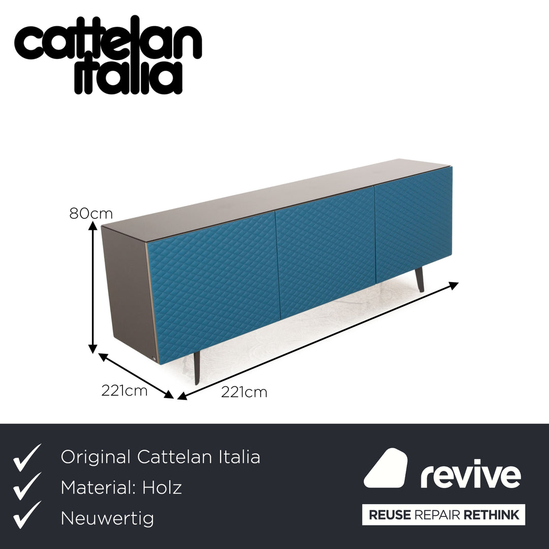 Cattelan Italia absolut wood sideboard blue