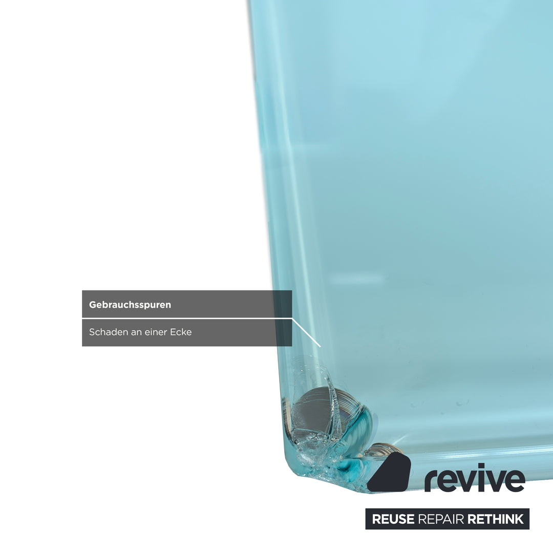 Cattelan Italia Glas Esstisch Hellblau Türkis Gestell Weiß 240 x 120 cm