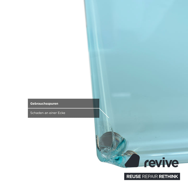 Cattelan Italia Glas Esstisch Hellblau Türkis Gestell Weiß 240 x 120 cm
