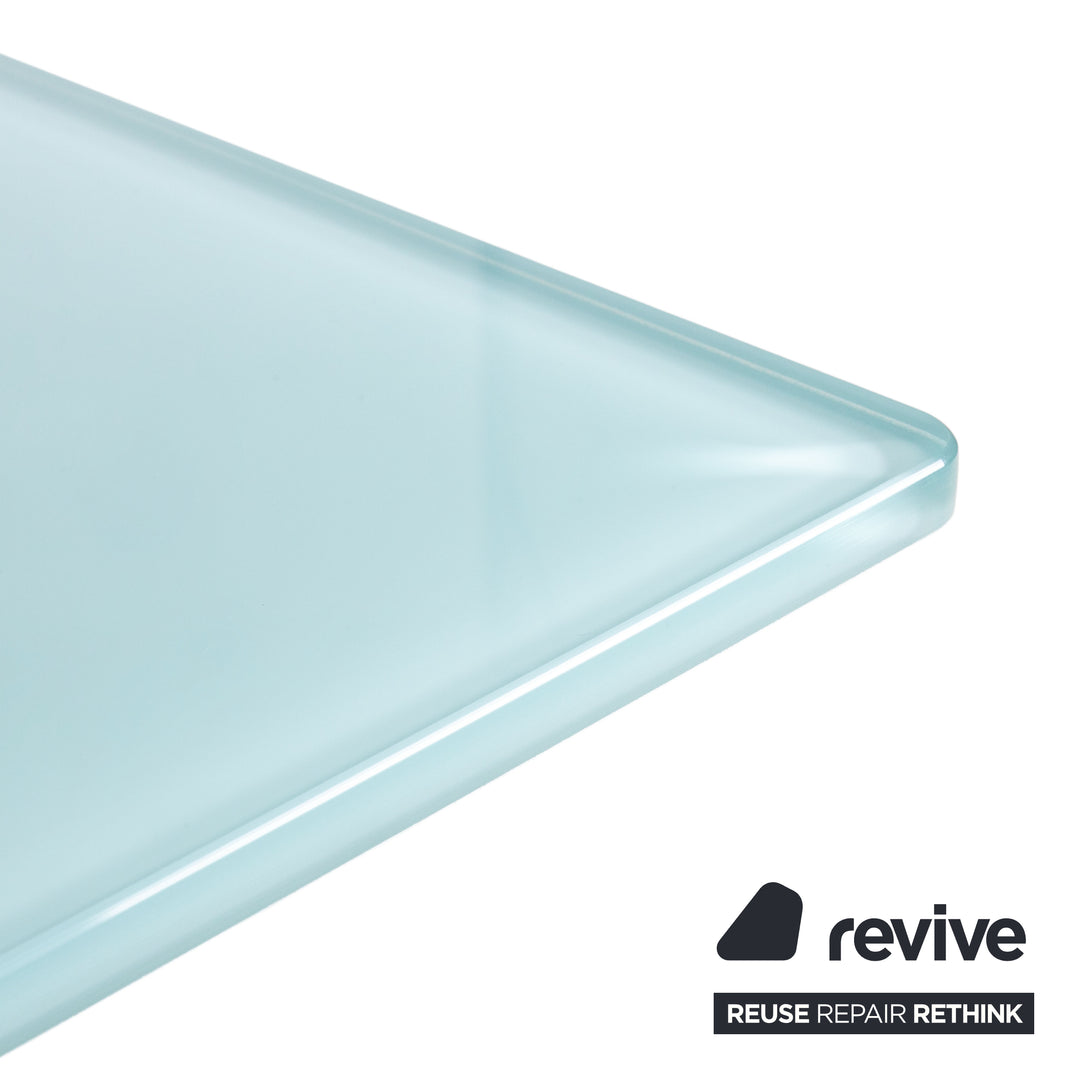 Cattelan Italia Glas Esstisch Hellblau Türkis Gestell Weiß 240 x 120 cm