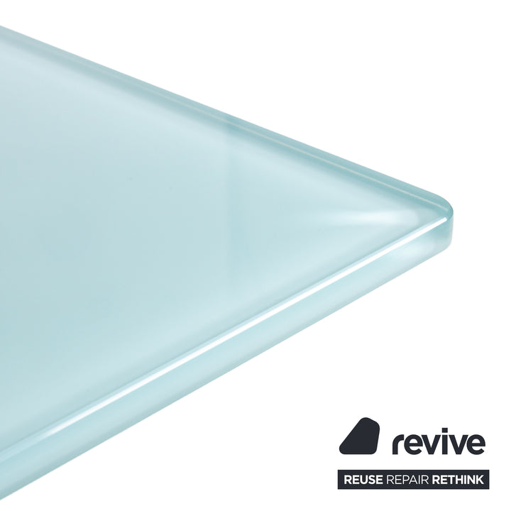 Cattelan Italia Glas Esstisch Hellblau Türkis Gestell Weiß 240 x 120 cm