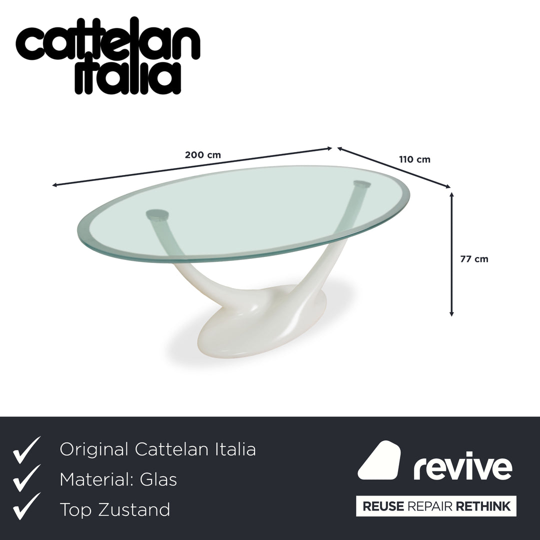 Cattelan Italia Glas Esstisch Weiß