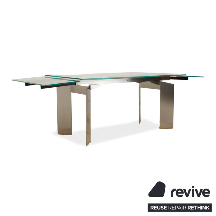 Cattelan Italia Glas Tisch Silber 160-240 x 77 cm
