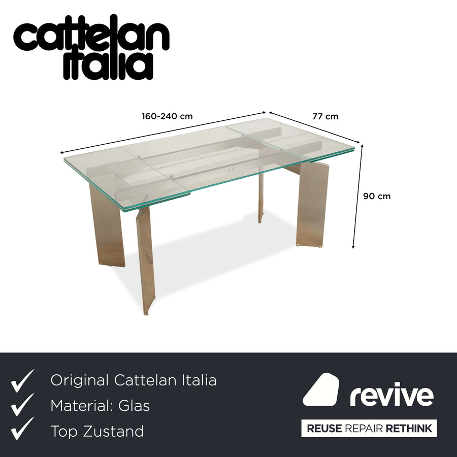 Table en verre Cattelan Italia Argent 160-240 x 77 cm