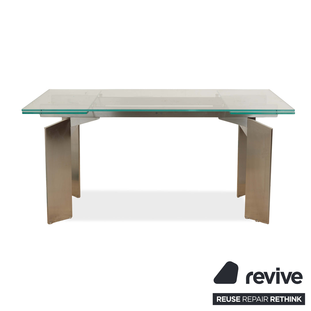 Cattelan Italia Glas Tisch Silber 160-240 x 77 cm