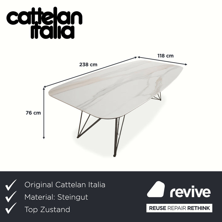Cattelan Italia Gordon Keramik Stein Marmor Esstisch Creme Esszimmer