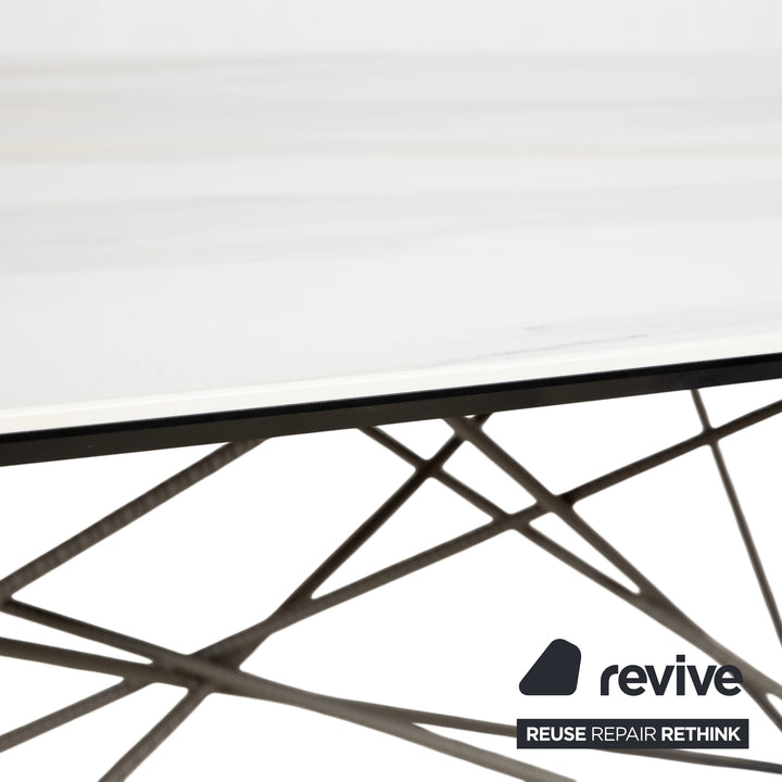 Cattelan Italia Gordon Natural Stone Dining Table Cream Dining Room Metal