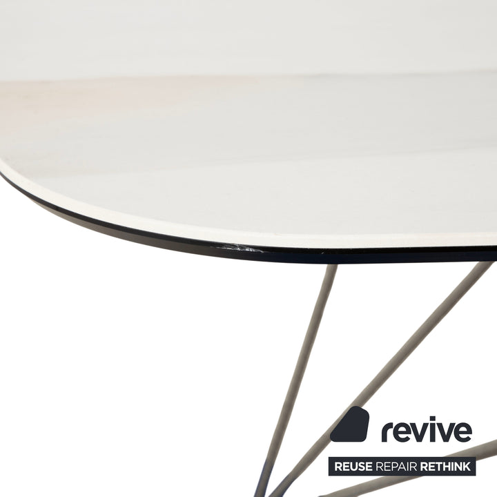 Cattelan Italia Gordon Table de salle à manger en pierre naturelle crème Métal