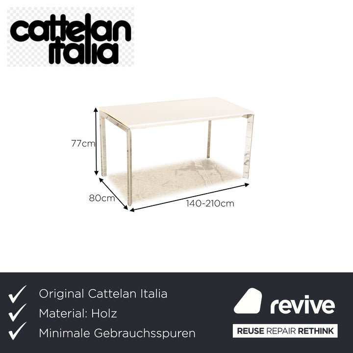 Cattelan Italia wooden dining table white extendable 140/175/210 x 77 x 80