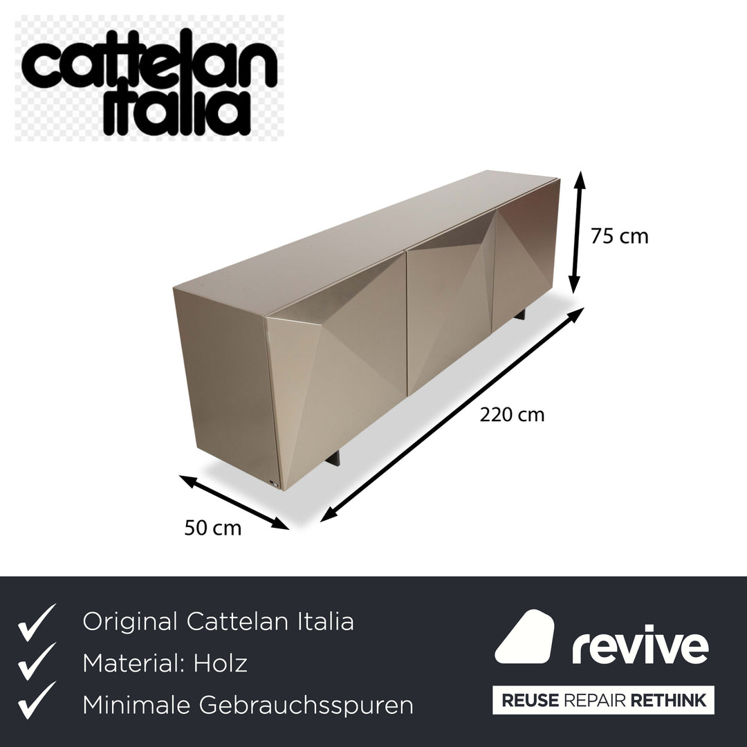 Cattelan Italia Kayak buffet en bois argent 220 x 50 cm