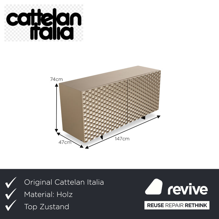 Cattelan Italia Royalton Wooden Sideboard Silver