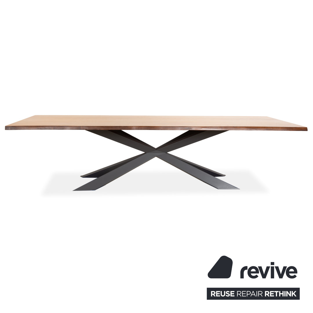 Cattelan Italia Spyder wooden dining table, brown anthracite, 300 x 120 cm