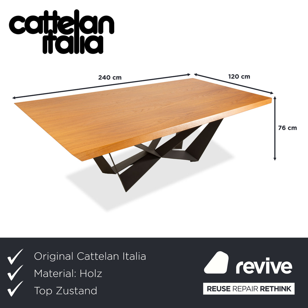 Cattelan Italia Spyder Holz Esstisch Braun Schwarz 240 x 120 x 76 cm