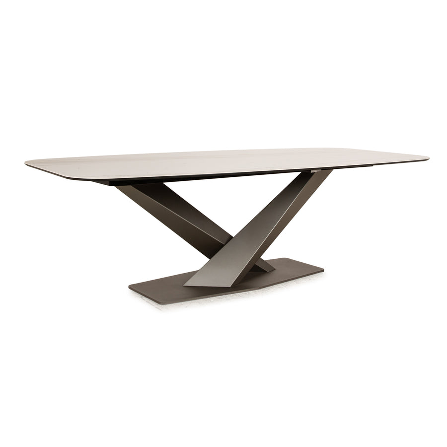 Cattelan Italia Stratos Stone Table à manger en céramique blanche 238 x 118 x 75 cm