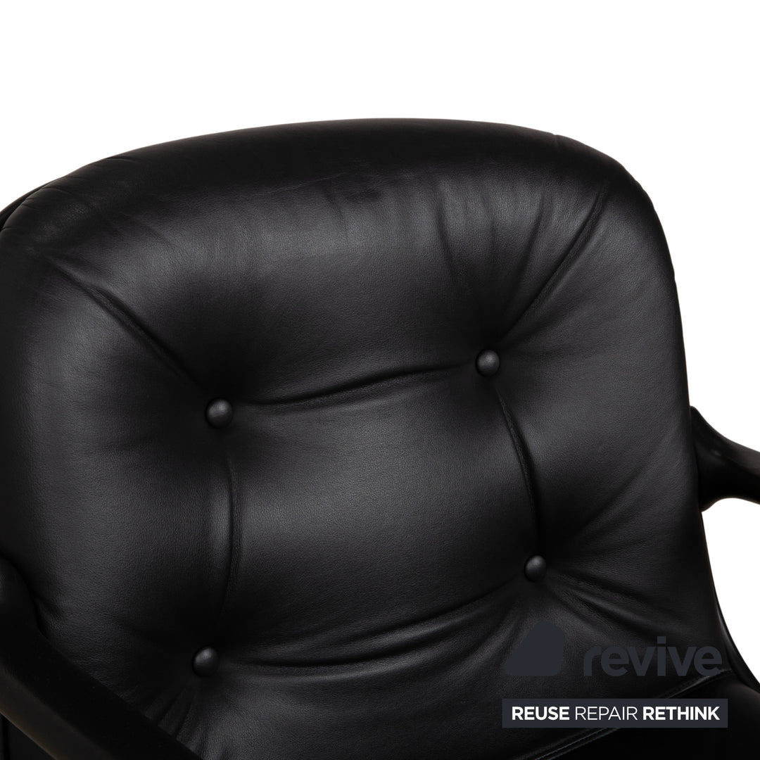 Charles Pollock Comforto Executive Chair Knoll 1960s Leder Chefsessel Sessel Schwarz Echtleder Stuhl Bürostuhl