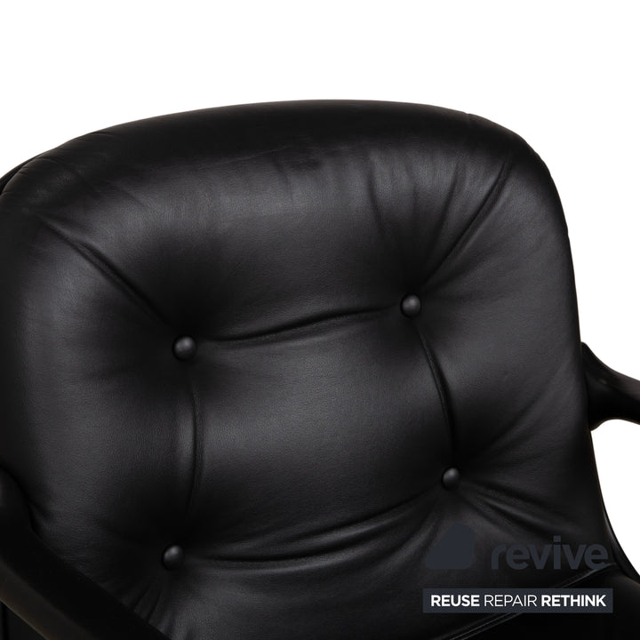 Charles Pollock Comforto Executive Chair Knoll 1960s Leder Chefsessel Sessel Schwarz Echtleder Stuhl Bürostuhl