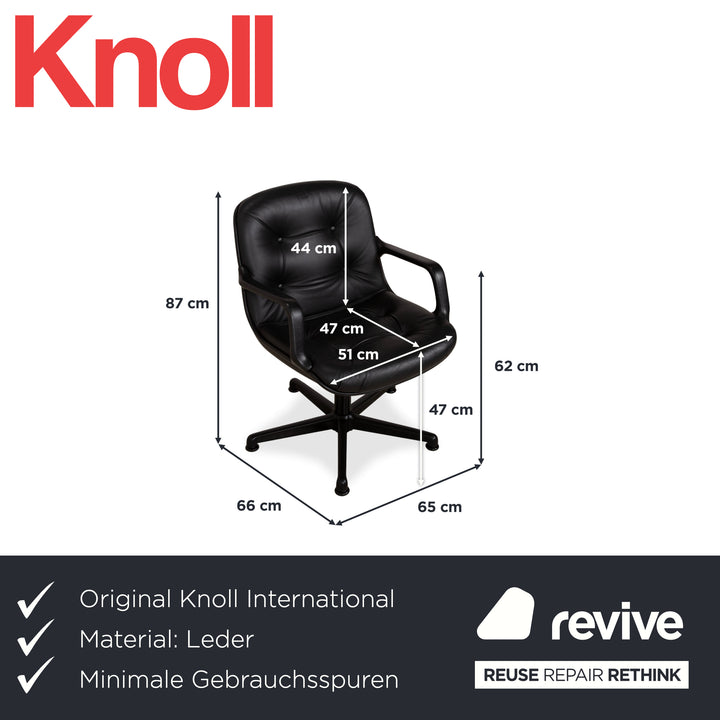 Charles Pollock Comforto Executive Chair Knoll 1960s Leder Chefsessel Sessel Schwarz Echtleder Stuhl Bürostuhl