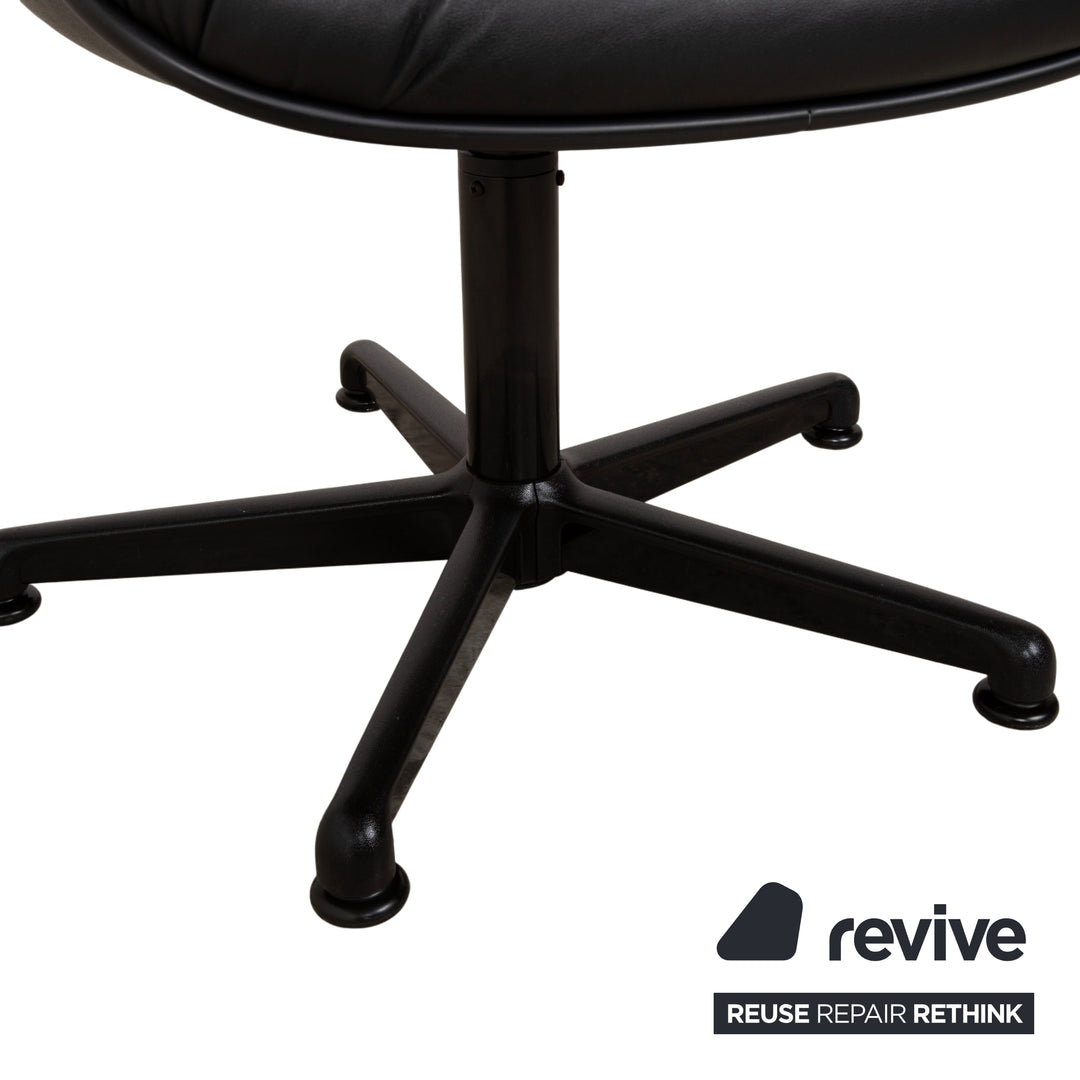 Charles Pollock Comforto Executive Chair Knoll 1960s Leder Chefsessel Sessel Schwarz Echtleder Stuhl Bürostuhl