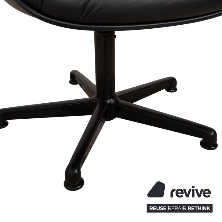 Charles Pollock Comforto Executive Chair Knoll 1960s Leder Chefsessel Sessel Schwarz Echtleder Stuhl Bürostuhl