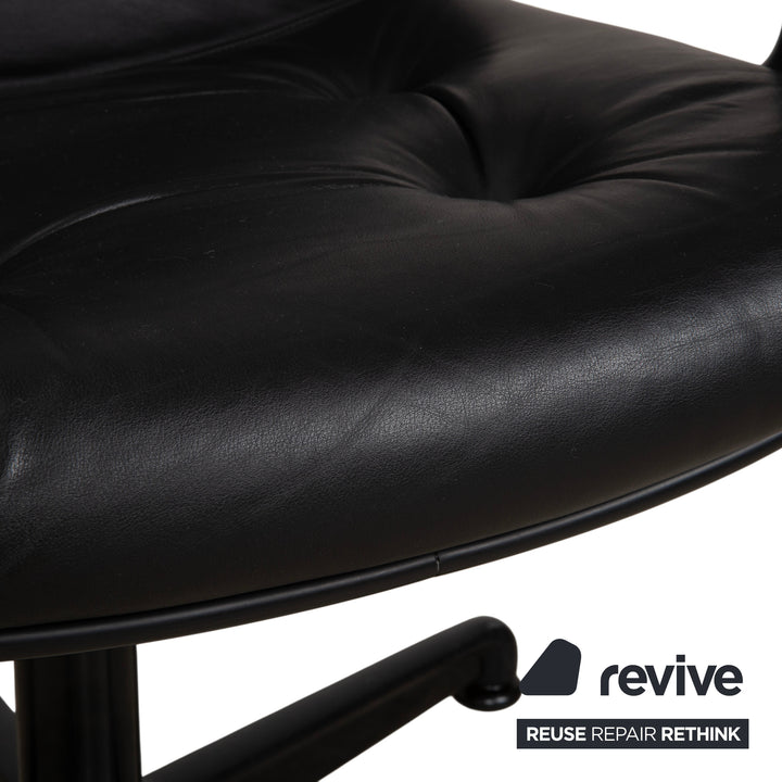 Charles Pollock Comforto Executive Chair Knoll 1960s Leder Chefsessel Sessel Schwarz Echtleder Stuhl Bürostuhl