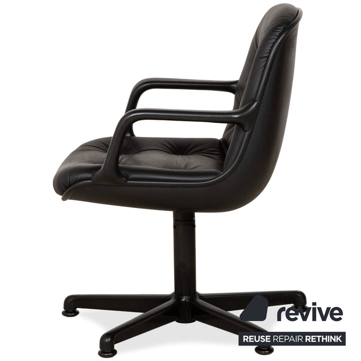 Charles Pollock Comforto Executive Chair Knoll 1960s Leder Chefsessel Sessel Schwarz Echtleder Stuhl Bürostuhl