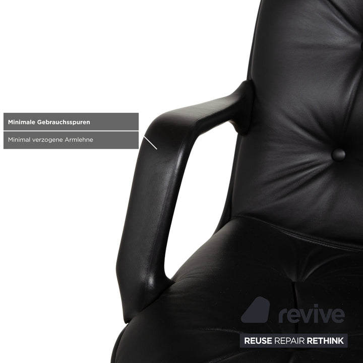 Charles Pollock Comforto Executive Chair Knoll 1960s Leder Chefsessel Sessel Schwarz Echtleder Stuhl Bürostuhl