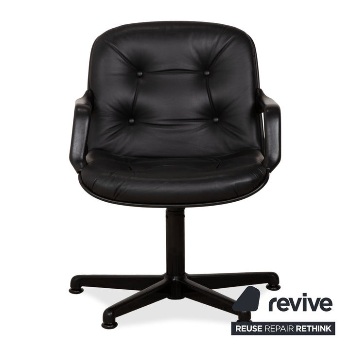 Charles Pollock Comforto Executive Chair Knoll 1960s Leder Chefsessel Sessel Schwarz Echtleder Stuhl Bürostuhl