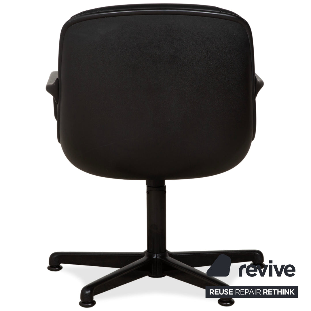 Charles Pollock Comforto Executive Chair Knoll 1960s Leder Chefsessel Sessel Schwarz Echtleder Stuhl Bürostuhl