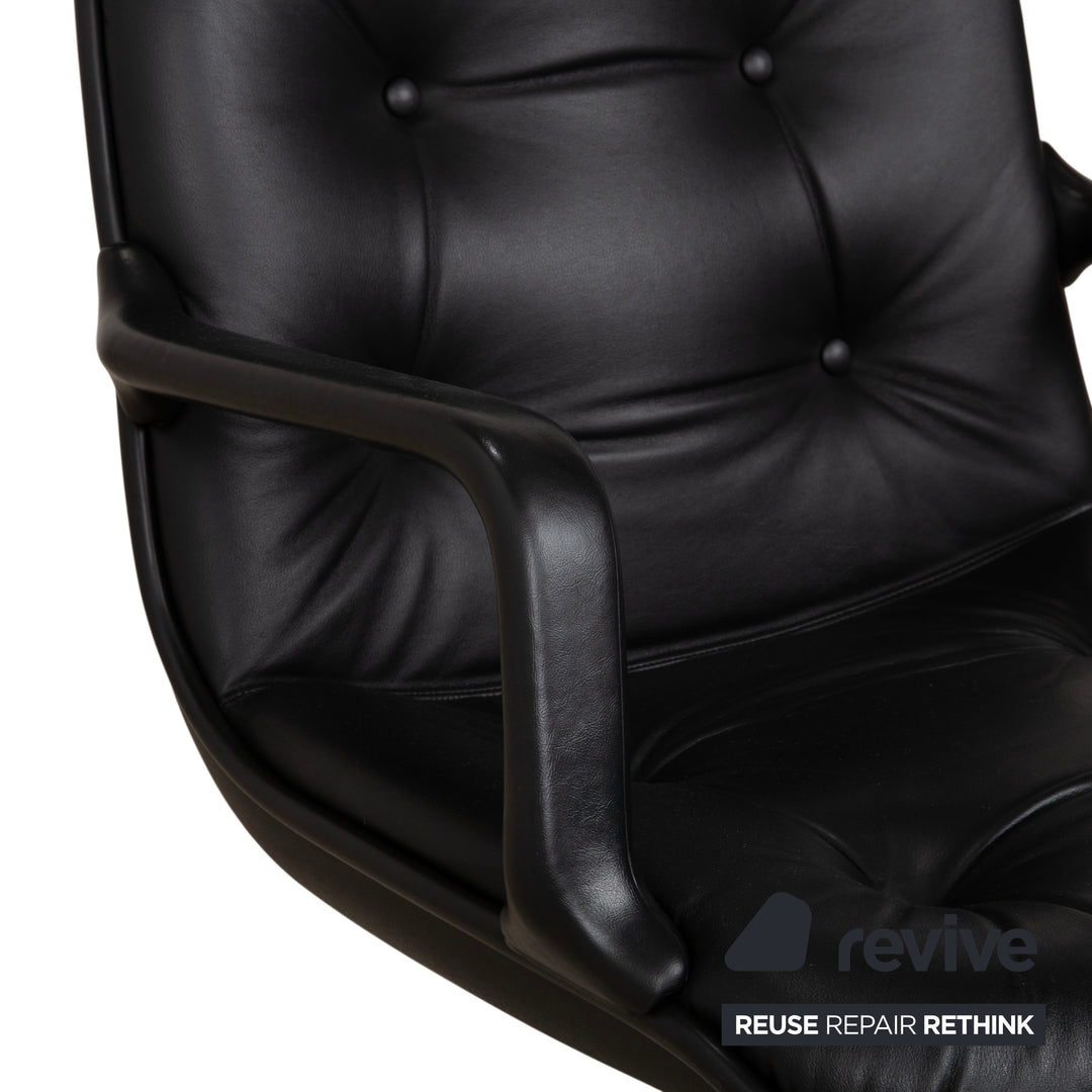 Charles Pollock Comforto Executive Chair Knoll 1960s Leder Chefsessel Sessel Schwarz Echtleder Stuhl Bürostuhl
