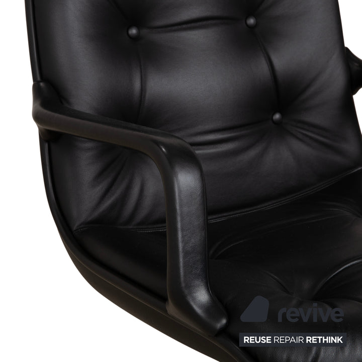 Charles Pollock Comforto Executive Chair Knoll 1960s Leder Chefsessel Sessel Schwarz Echtleder Stuhl Bürostuhl