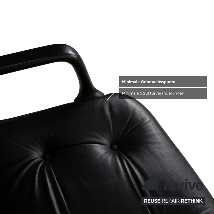 Charles Pollock Comforto Executive Chair Knoll 1960s Leder Chefsessel Sessel Schwarz Echtleder Stuhl Bürostuhl