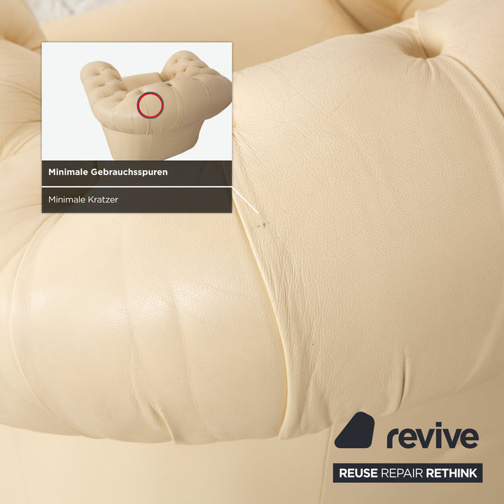 Chesterfield Centurion Leder Sessel Creme Vintage